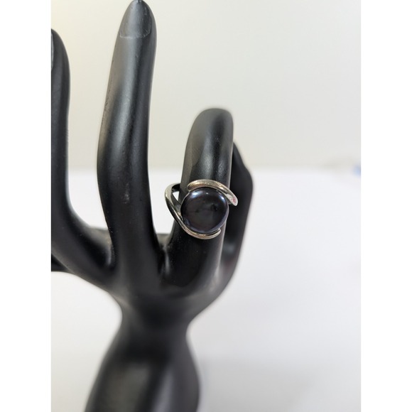Jewelry - Solid Sterling Silver .925 Blue Pearl Ring Size 7